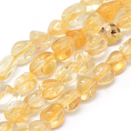 Natural Citrine Beads Strands X-G-P331-03A-1