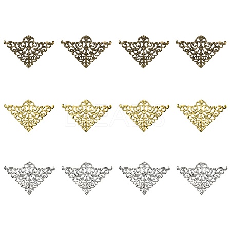 12Pcs 3 Colors Iron Filigree Joiner Links IFIN-YW0003-47-1