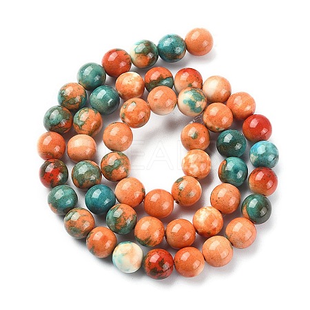 Synthetic Ocean White Jade Round Beads Strands G-YW0001-42C-1