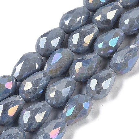 Opaque Solid Color Electroplate Glass Beads Strands LS-EGLA-N013-P10mm-B05-1
