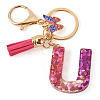 Alloy Resin Butterfly Keychains KEYC-TADJ0002-02G-U-2