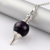 Natural Amethyst Sphere Dowsing Pendulums X-BJEW-E292-A07-2
