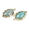 Natural Amazonite Faceted Leaf Pendants G-I375-04G-02-2