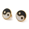 Ion Plating(IP) 304 Stainless Steel Yin Yang Stud Earrings EJEW-C114-09G-2