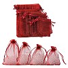 30Pcs 4 Styles Rectangle Organza Bags Jewellery Storage Pouches Wedding Favour Party Mesh Drawstring Gift OP-FS0001-01A-4