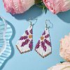 Glass Seed Beaded Dangle Earrings EJEW-MZ00167-02-2