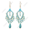 Bohemian Handmade Glass Beads Teardrop Chandelier Earrings EJEW-FS00084-1