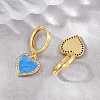Brass Micro Pave Cubic Zirconia Hoop Dangle Earrings KK-CBA8324-16G-06-2
