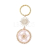 Flat Round & Star Glass Seed Loom Patter Keychain KEYC-MZ00009-01-1