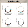 ANATTASOUL 4 Pairs 4 Style Bohemia Glass & Acrylic Beaded Circle Ring Dangle Earrings EJEW-AN0002-95-2