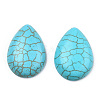 Craft Findings Dyed Synthetic Turquoise Gemstone Flat Back Teardrop Cabochons TURQ-S270-18x25mm-01-3