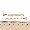 Ion Plating(IP) 316 Surgical Stainless Steel Curb Chain Extender with Natural  Amazonite Round Charm STAS-A097-01G-02-3