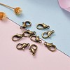 Antique Bronze Tone Zinc Alloy Lobster Claw Clasps X-E103-NFAB-6