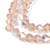 AB Color Plated Transparent Glass Beads Strands GLAA-G127-01-02F-4