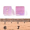 Frosted Glass Beads with Golden Glitter Powder DGLA-NH001-6mm-01J-3
