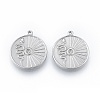 Tarnish Resistant 304 Stainless Steel Pendant Rhinestone Settings STAS-N097-252P-3