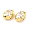 Brass Pave Cubic Zirconia Beads CU-CBA42CA-06G-05-1