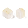 Frosted Glass Beads with Golden Glitter Powder DGLA-NH001-6mm-01A-2