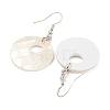 Rack Plating Brass Natural White Shell Dangle Earrings EJEW-N055-52C-2