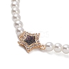 Brass Pave Clear Cubic Zirconia Star Link Chain Bracelets BJEW-M321-01C-2