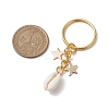 Iron with Natural Cowrie Shell Keychain KEYC-JKC00854-3