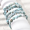 Natural Larimar Nuggets Beaded Stretch Bracelets GG-CBAAAA7-01-2