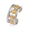 304 Stainless Steel Double Color Cuff Rings RJEW-S635-01GP-20-4