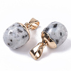 Top Golden Plated Natural Sesame Jasper Pendants G-T131-03G-3