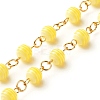 Handmade Resin Stripe Pattern Round Beads Link Chains AJEW-JB01008-02-3