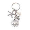 Tibetan Style Alloy with Natural Shell Keychain KEYC-JKC00929-4