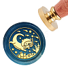 Brass Wax Seal Stamp with Handle AJEW-WH0184-0209-1