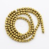 Grade A Electroplate Magnetic Synthetic Hematite Round Beads Strands G-N0014-3mm-18C-2