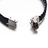 Jewelry Black Color PU Leather Cord Bracelets BJEW-G467-14-3