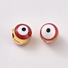 Alloy Enamel European Beads X-ENAM-WH0047-14L-2