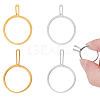 4Pcs 4 Styles Alloy Cuff Ring Findings FIND-CA0009-57-1