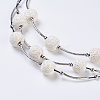 Waxed Cord Tiered Necklace NJEW-P185-A05-2