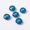 Blue Large Hole Glass European Rondelle Beads X-GDA007-66-1