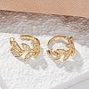 Brass Micro Pave Clear Cubic Zirconia Cuff Earrings EJEW-I249-11G-1