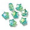 UV Plating Transparent Crackle Acrylic Beads OACR-P010-09B-2
