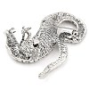 Snake Alloy Rhinestone Brooch Pin JEWB-Z031-03AS-3