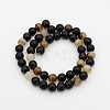 Dyed Black Agate Round Bead Strands G-P070-22-4mm-2