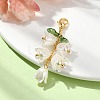 Flower ABS Plastic Imitation Pearl Pendant Decorations HJEW-TA00111-3