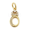 Brass Micro Pave Cubic Zirconia Pendants KK-M273-01G-O-1
