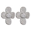 Imitation Druzy Gemstone Resin Flower Stud Earrings EJEW-JE05318-2