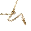 Ion Plating(IP) 304 Stainless Steel Textured Dapped Chain Necklace X-NJEW-D045-02G-3