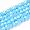 Opaque Solid Color Electroplate Glass Beads Strands EGLA-A039-P2mm-A12-1