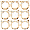 10Pcs Zinc Alloy Crystal Rhinestone Spring Gate Rings FIND-SC0019-51B-1