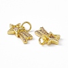 Rack Plating Brass Cubic Zirconia Charms KK-C007-22G-3