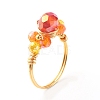 Electroplate Faceted Glass Beads Finger Rings RJEW-TA00014-3