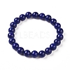 Natural Lapis Lazuli Round Bead Stretch Bracelets BJEW-L593-A08-1